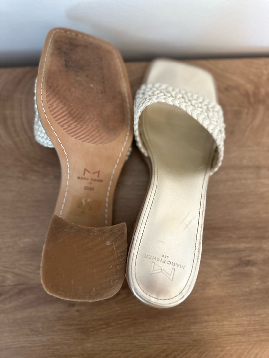 Marc Fisher Natural Woven Block Heel Mules women’s size 9 1/2 #chic #summer - Picture 5 of 6